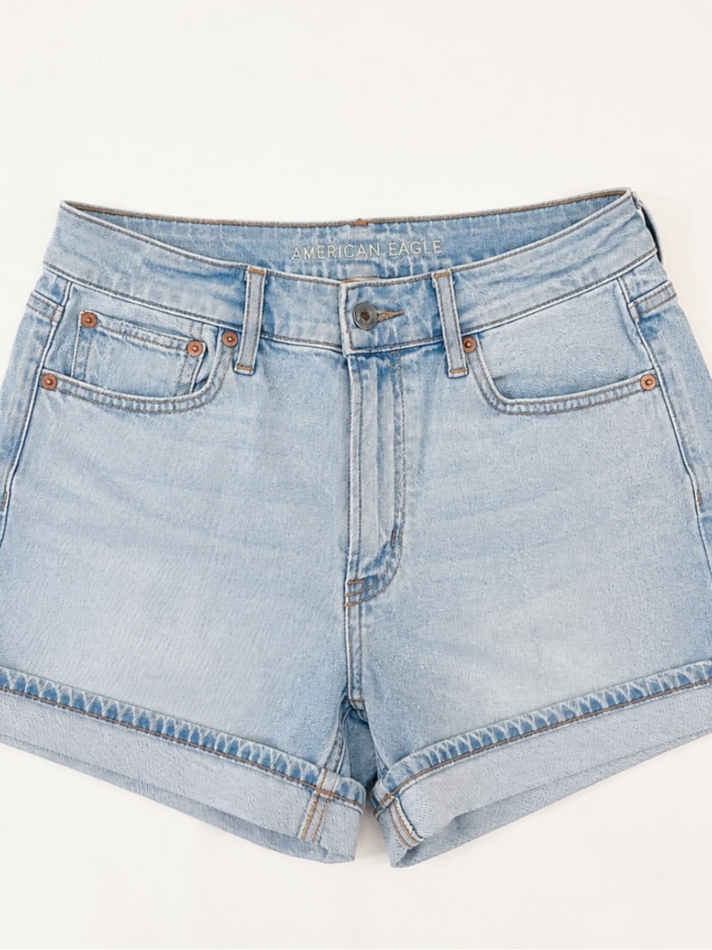 American Eagle Outfitters Light Blue High-Rise Denim Shorts